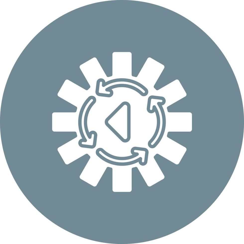 Process Simulation Glyph Circle Background Icon vector