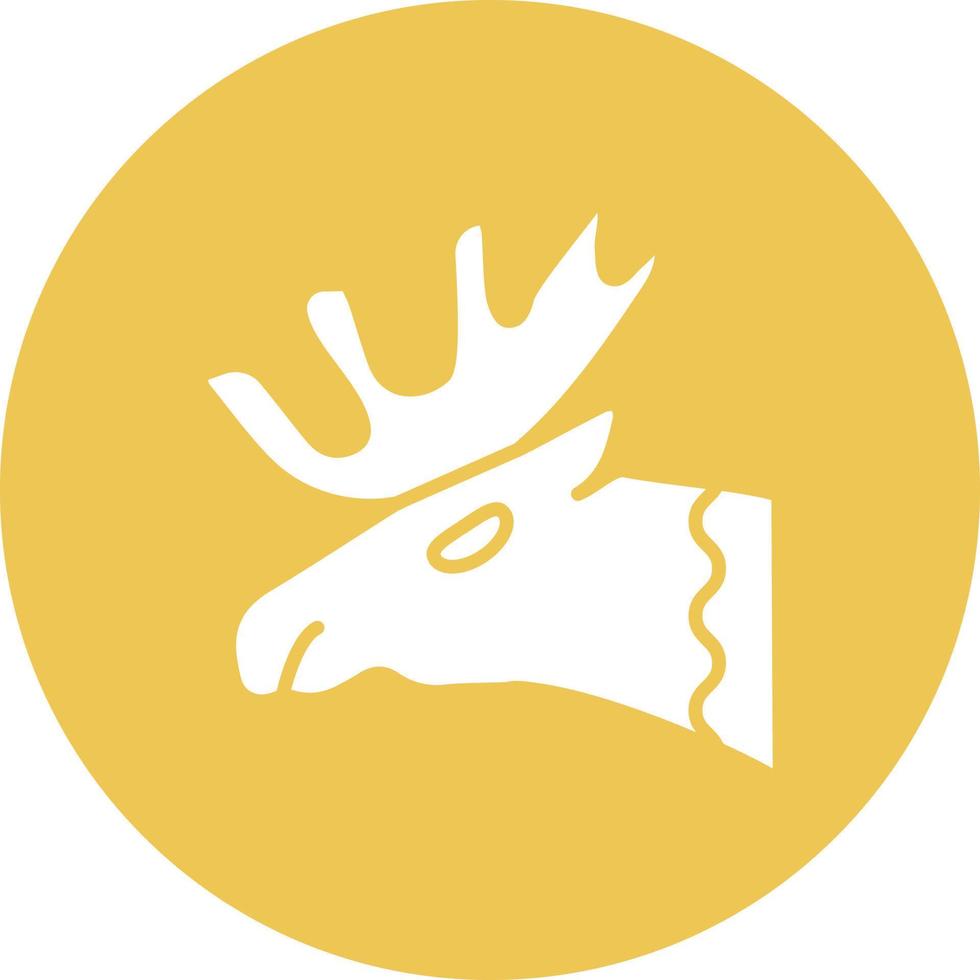 Moose Glyph Circle Background Icon vector