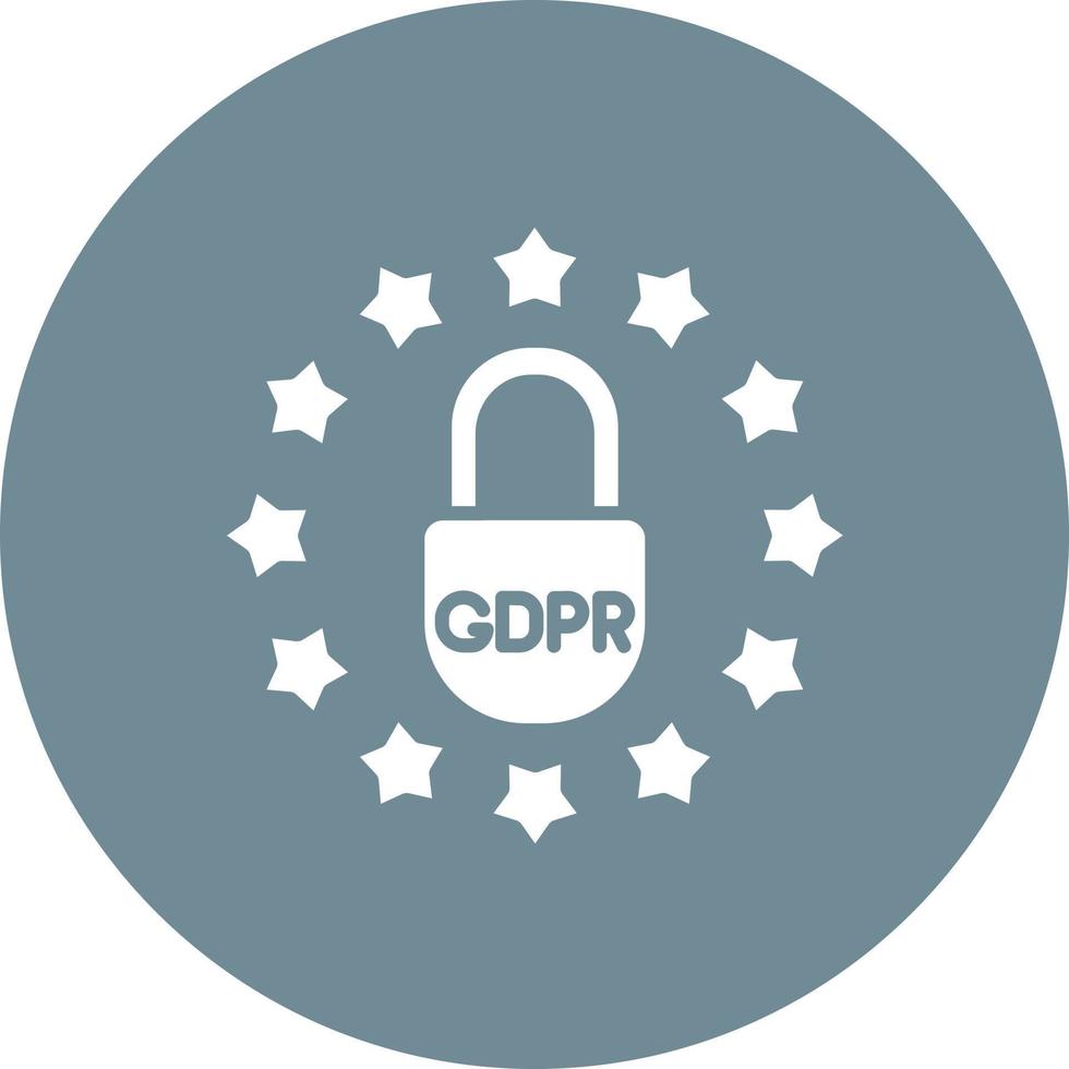 Gdpr Lawsuit Glyph Circle Background Icon vector