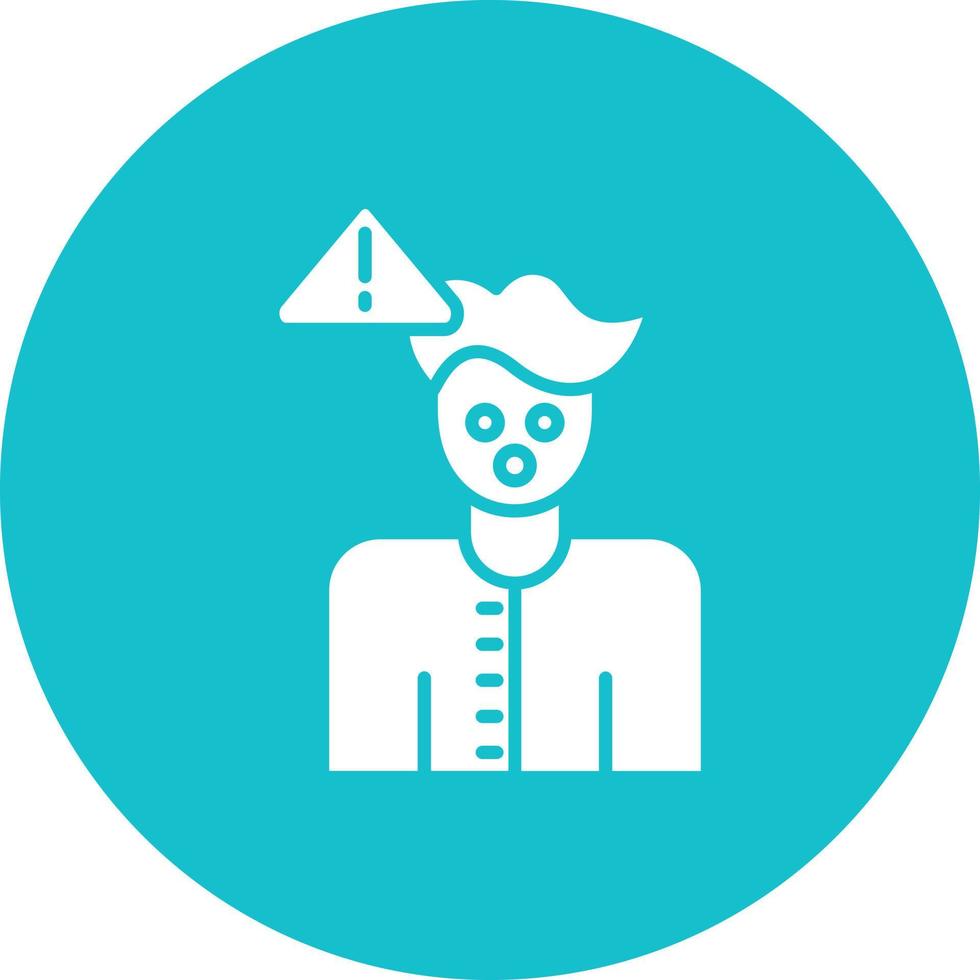 Panic Attack Glyph Circle Background Icon vector