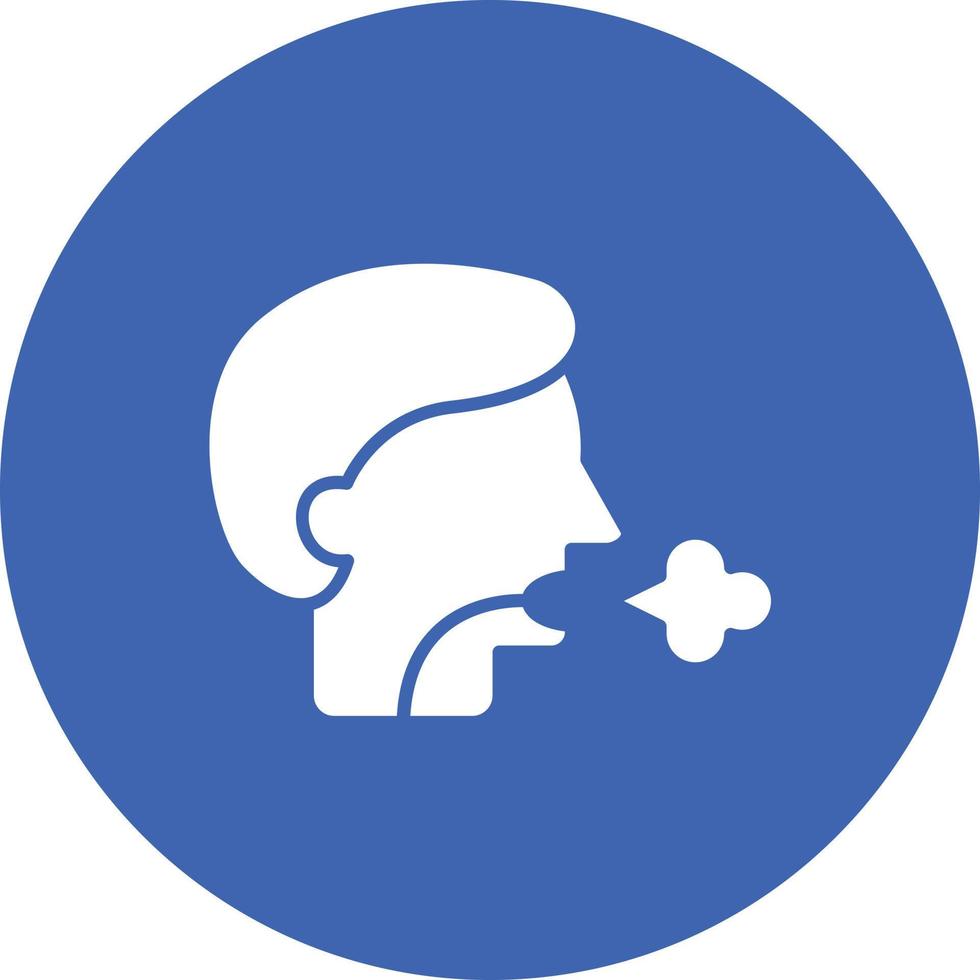 Shortness Of Breath Glyph Circle Background Icon vector