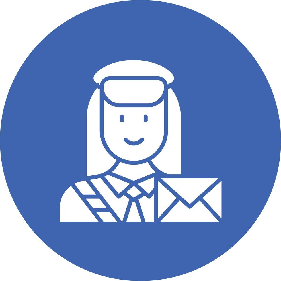 Postwoman Glyph Circle Background Icon vector