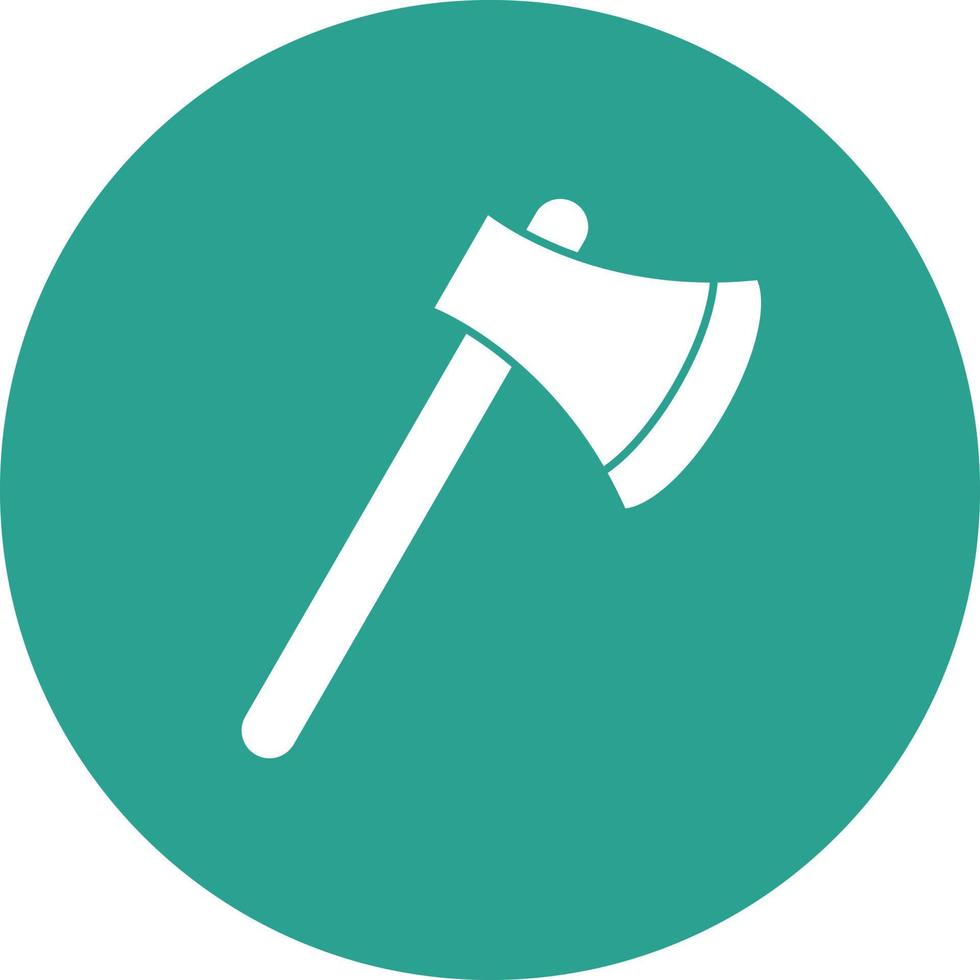 Axe Glyph Circle Background Icon vector