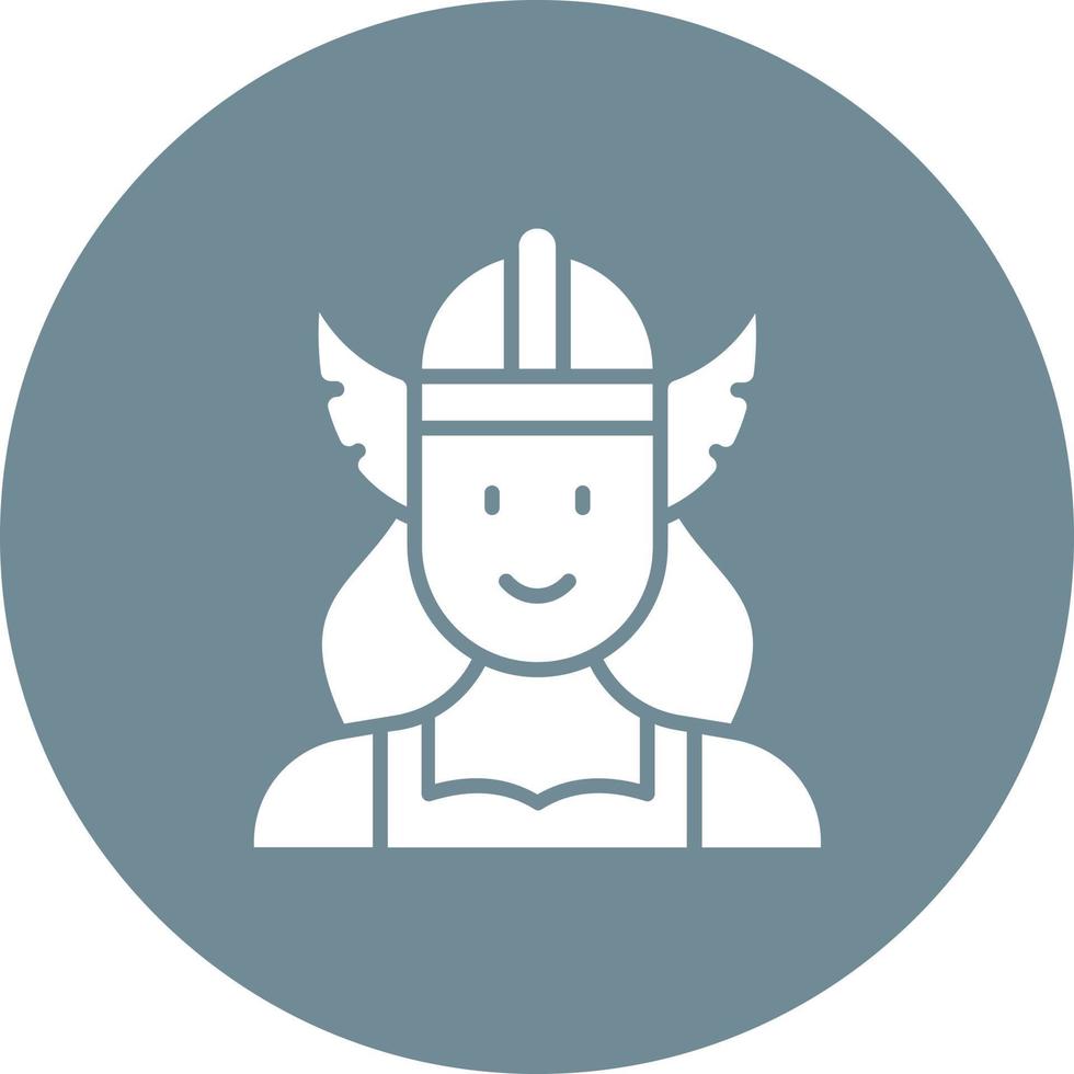 Valkyrie Glyph Circle Background Icon vector