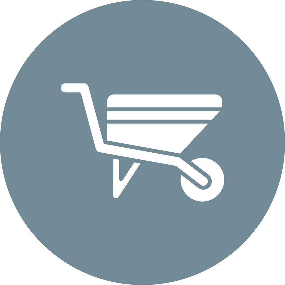 Wheelbarrow Glyph Circle Background Icon vector