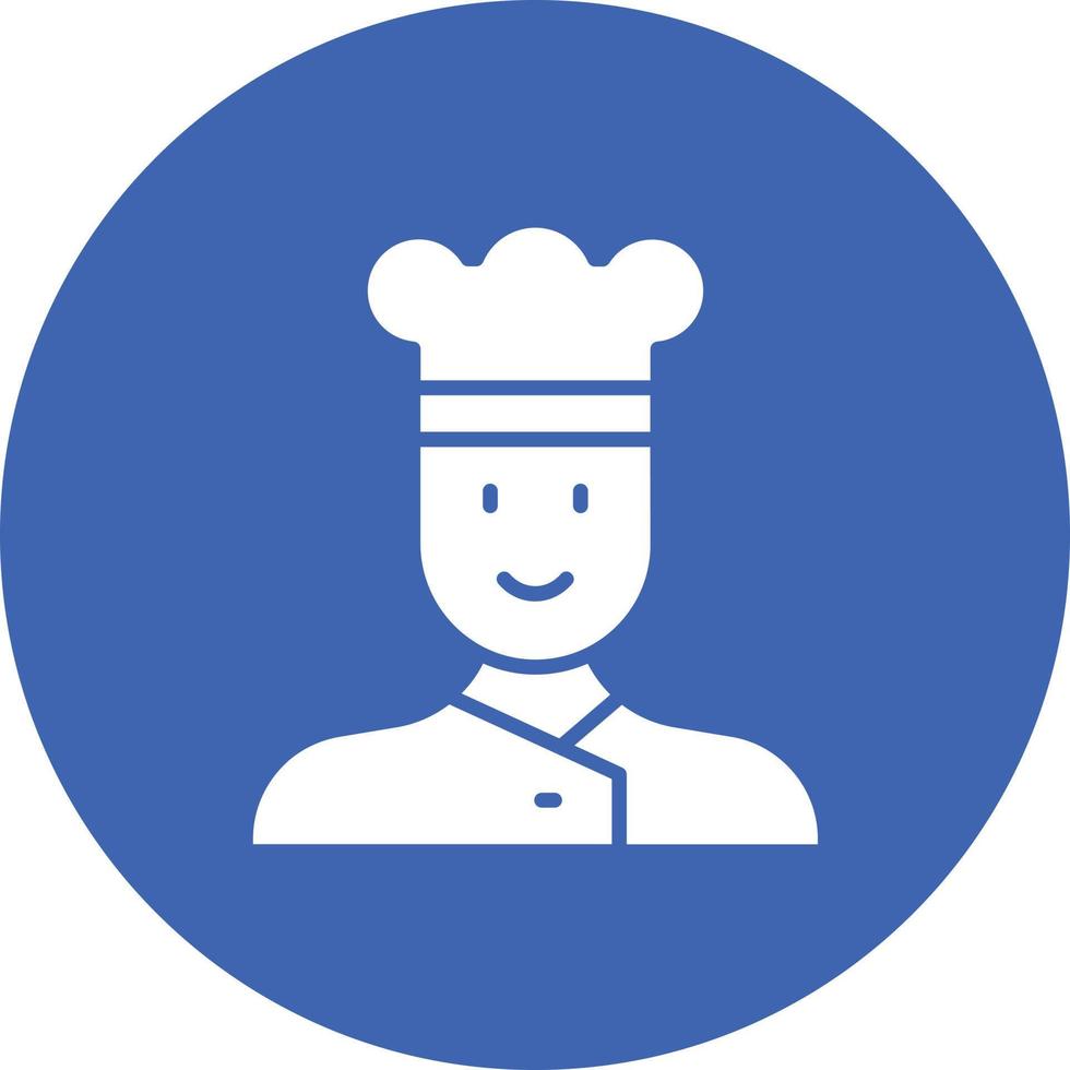 Chef Male Glyph Circle Background Icon vector