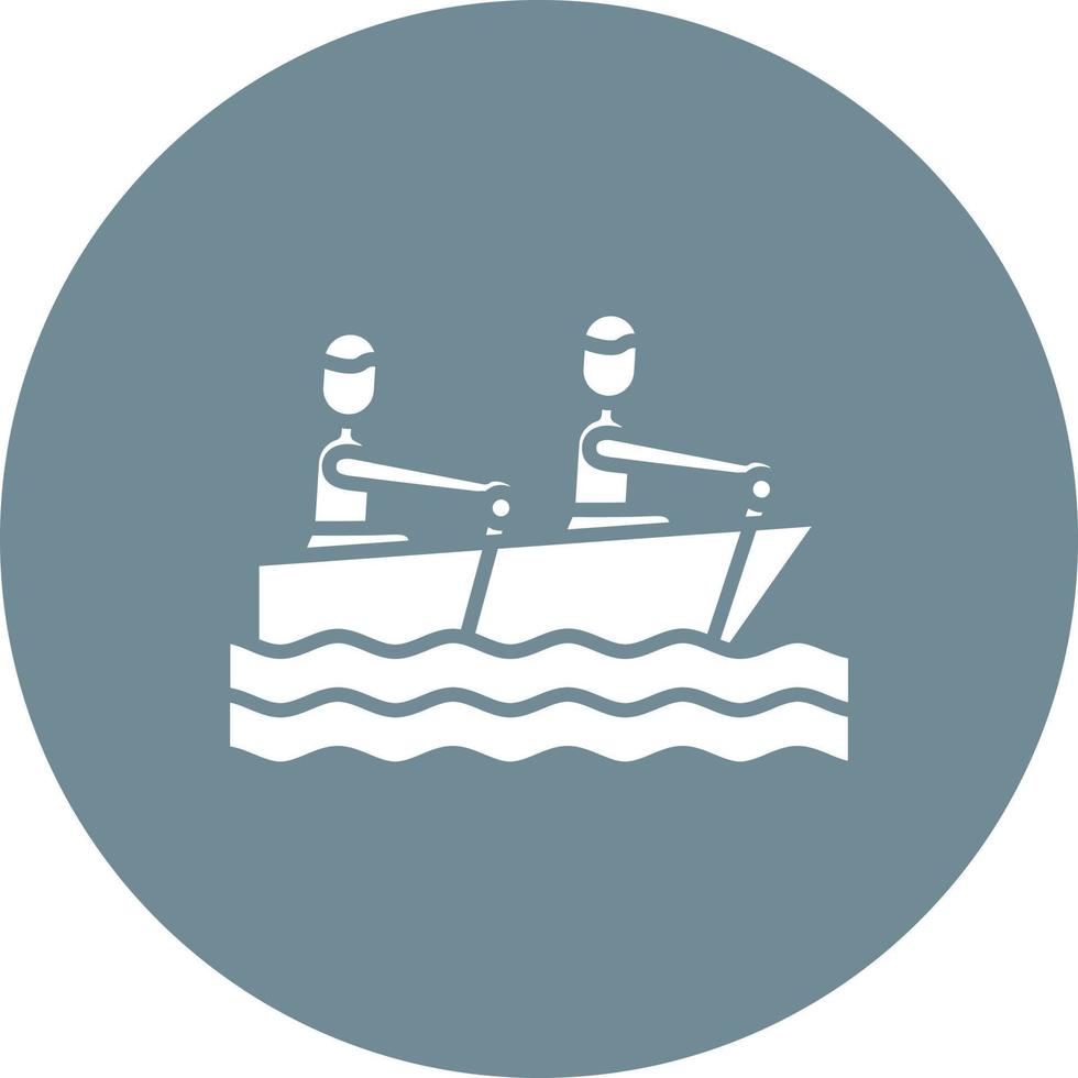 Rowing Glyph Circle Background Icon vector