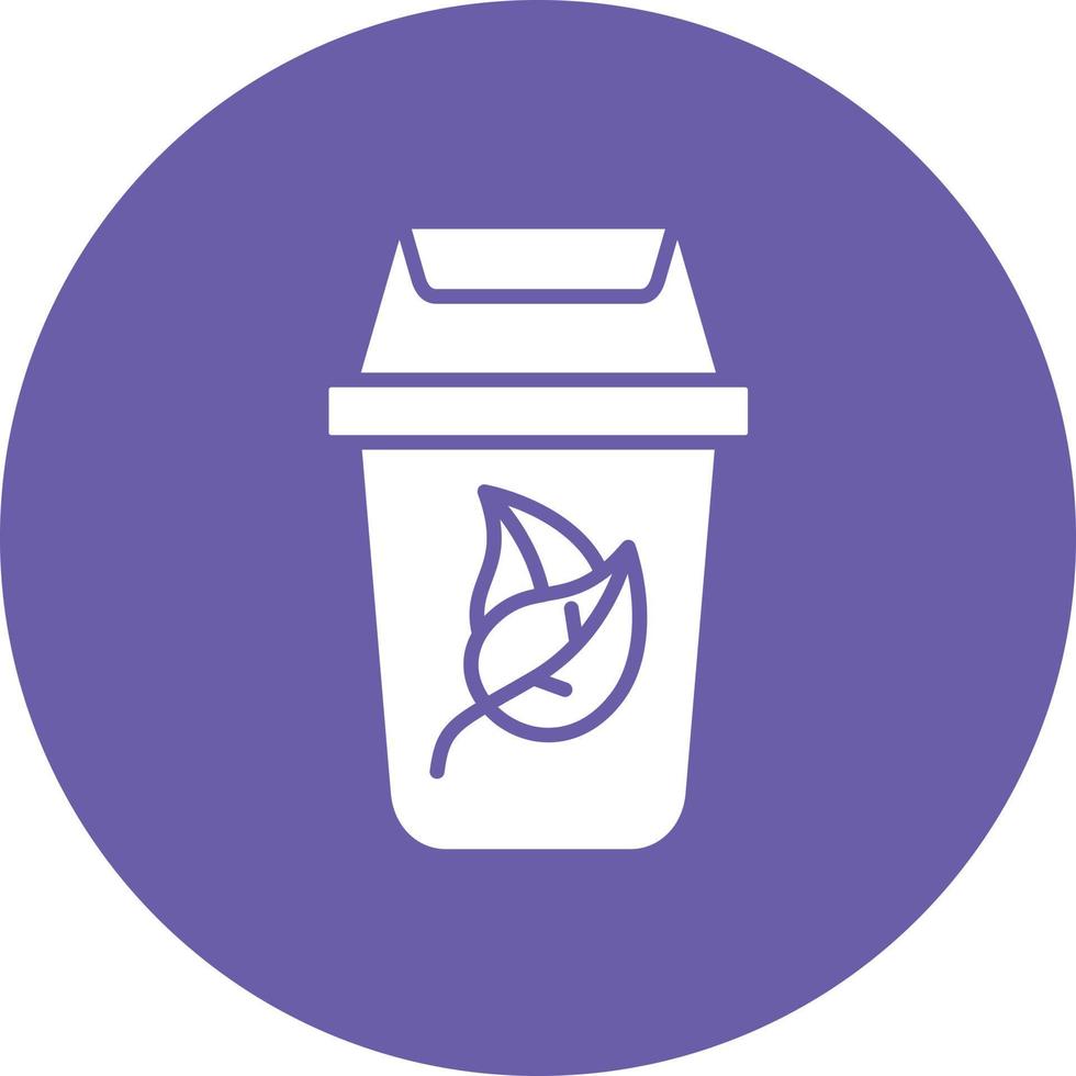 Compost Bin Glyph Circle Background Icon vector