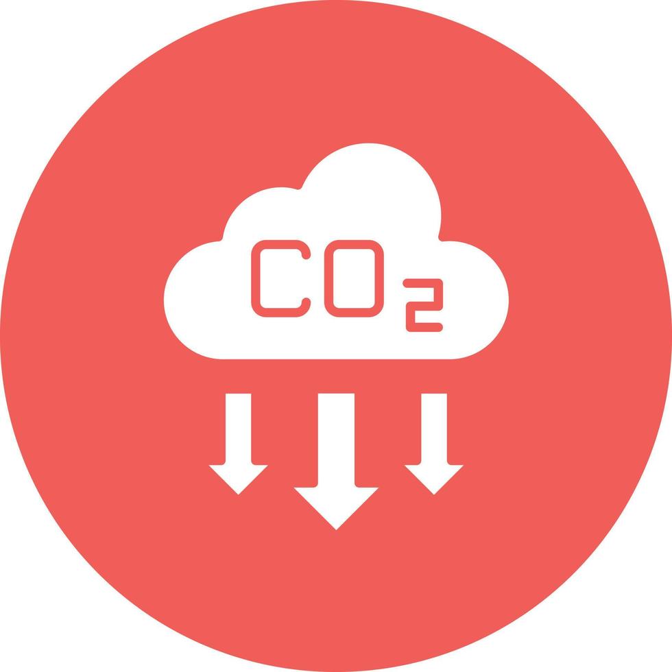 Reduce Co2 Emissions Glyph Circle Background Icon vector