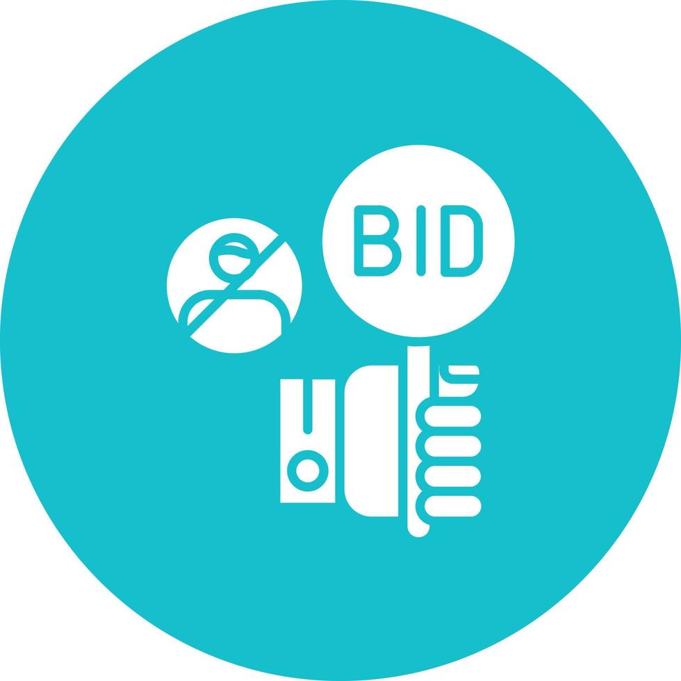 Absentee Bid Glyph Circle Background Icon vector