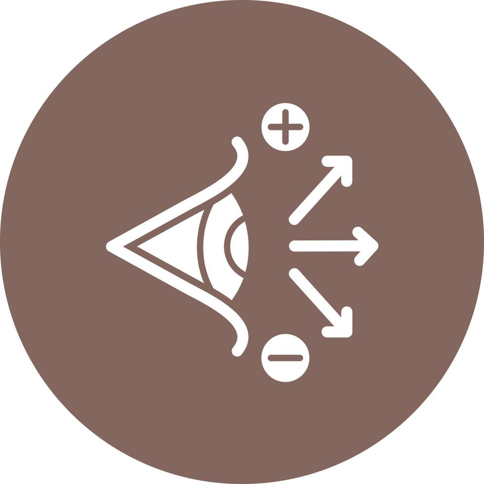 Longsighted Glyph Circle Background Icon vector