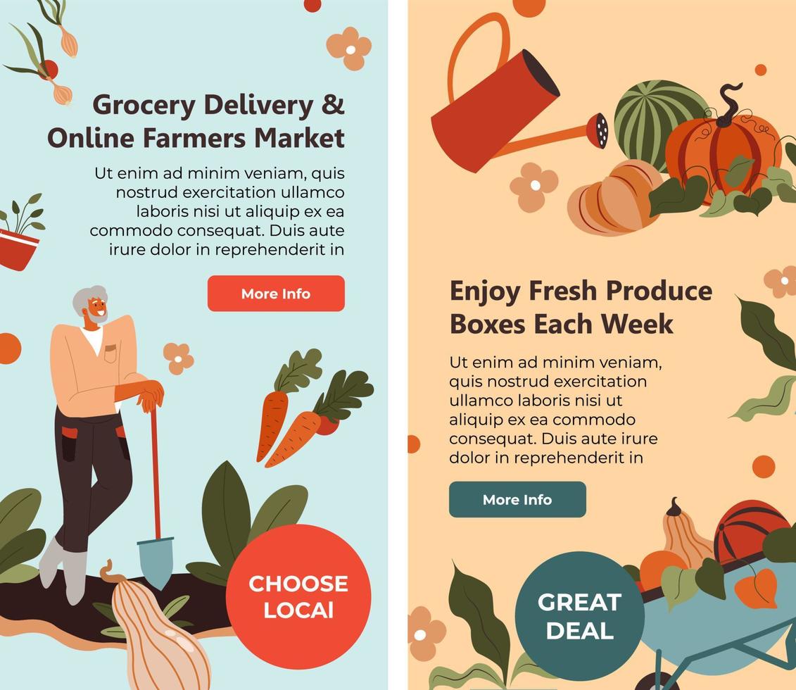 Enjoy fresh produce boxes each week grocery store vector