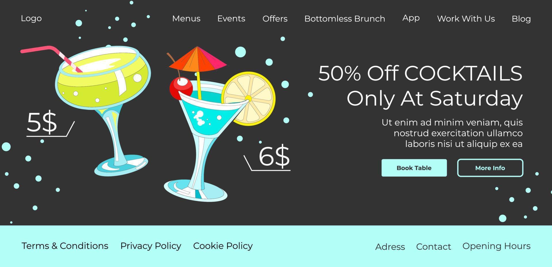 Discounts on cocktails only at saturday website vector