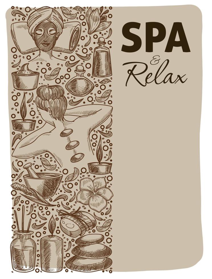 Spa relax and rest, massage and procedure banner vector