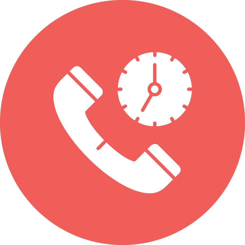 Call Time Glyph Circle Background Icon vector