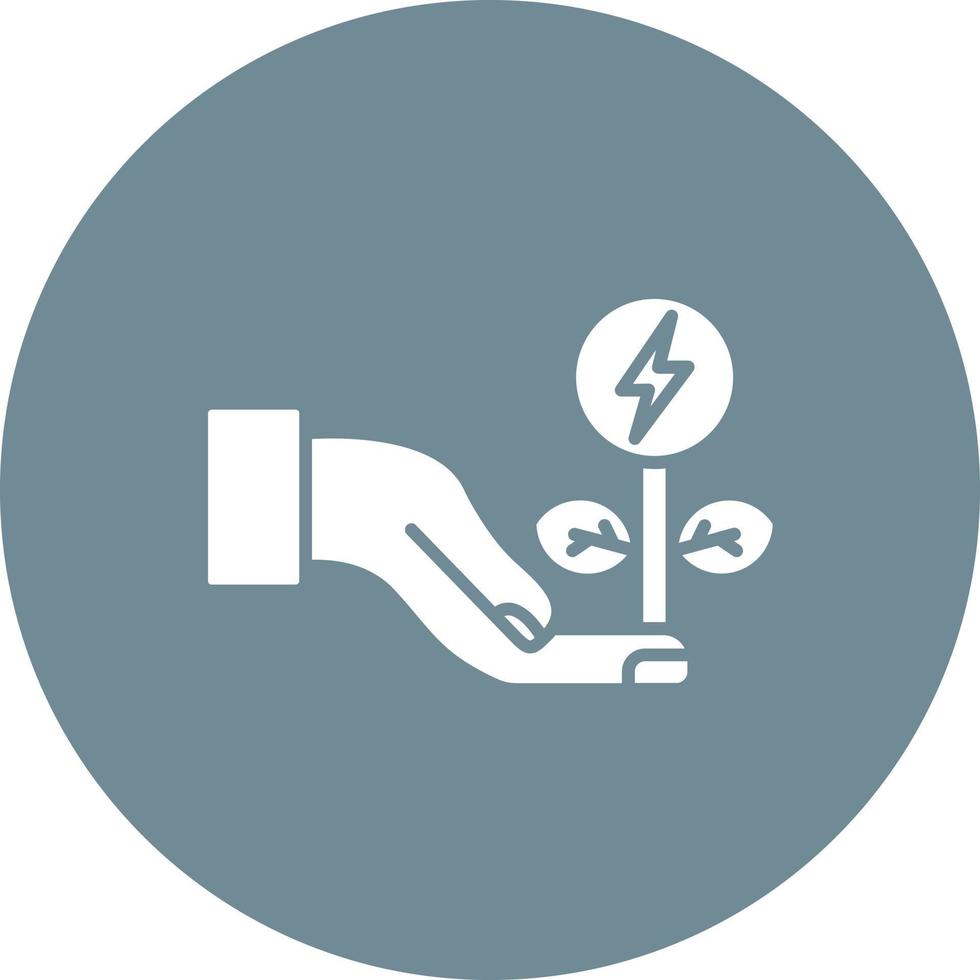 Reduce Energy Consumption Glyph Circle Background Icon vector