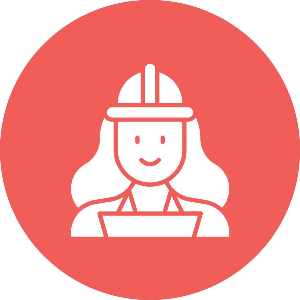 Qa Engineer Female Glyph Circle Background Icon vector