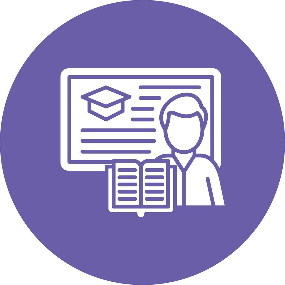 Lecturer Glyph Circle Background Icon vector