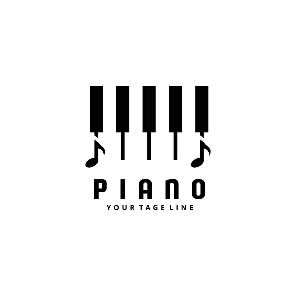 Piano music logo design vector