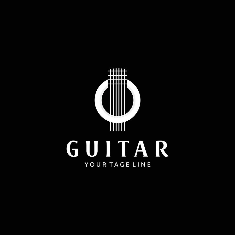 diseño de logotipo abstracto de guitarra clásica de lujo vector