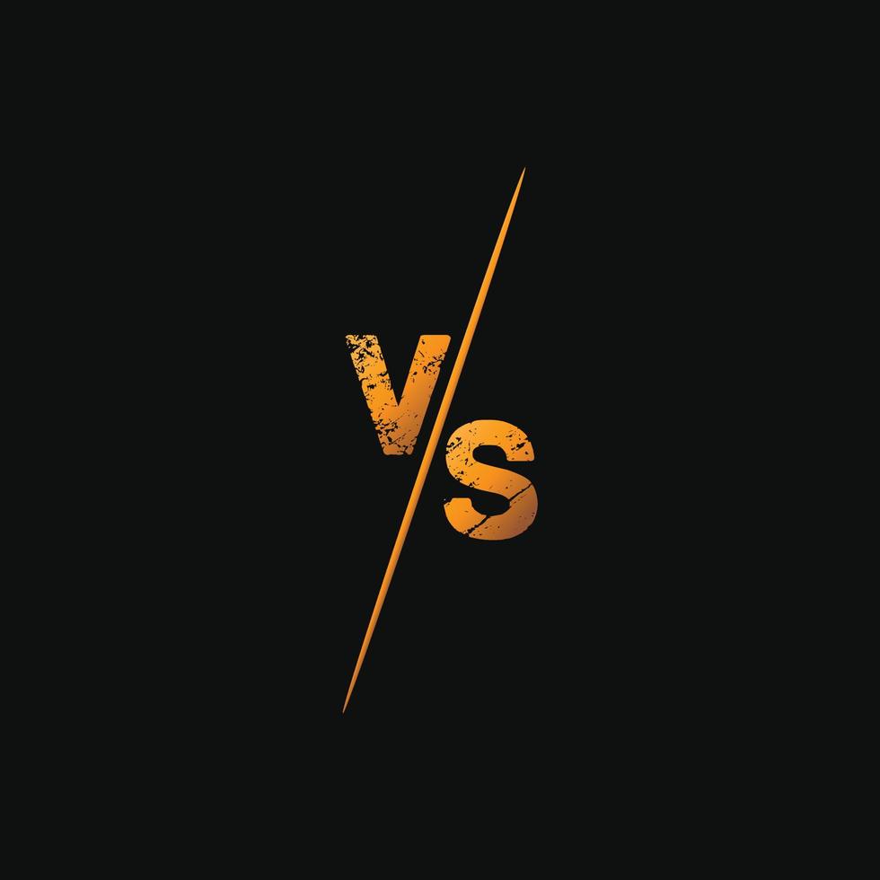 VS letters for sports, fight, competition, battle, match, game gold versus logo design vector