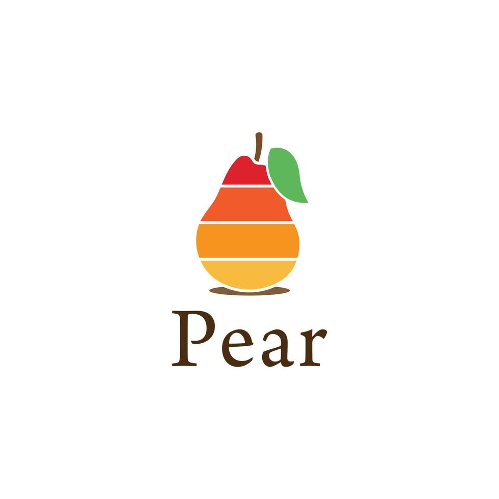 Pear fruit gradation color logo icon .Pears isolated on white background vector
