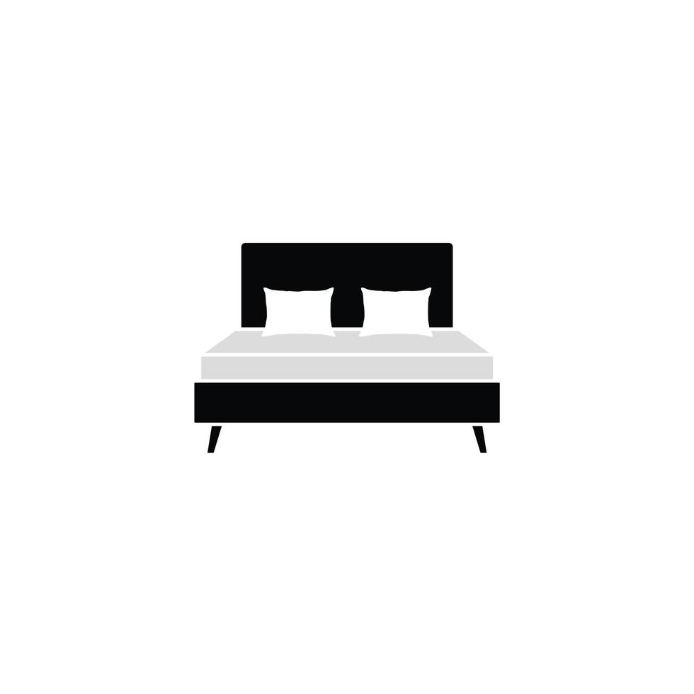 dormitorio icono sólido negro con diseño moderno. estilo plano para plantilla de diseño gráfico. adecuado para logotipo, web, ui, aplicación móvil. ilustración vectorial vector