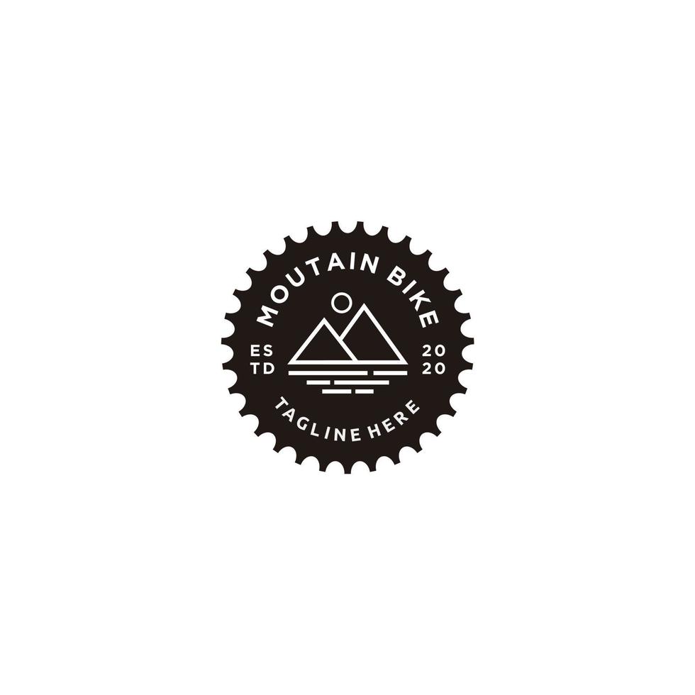 vector de icono de logotipo de bicicleta de montaña de manivela de bicicleta