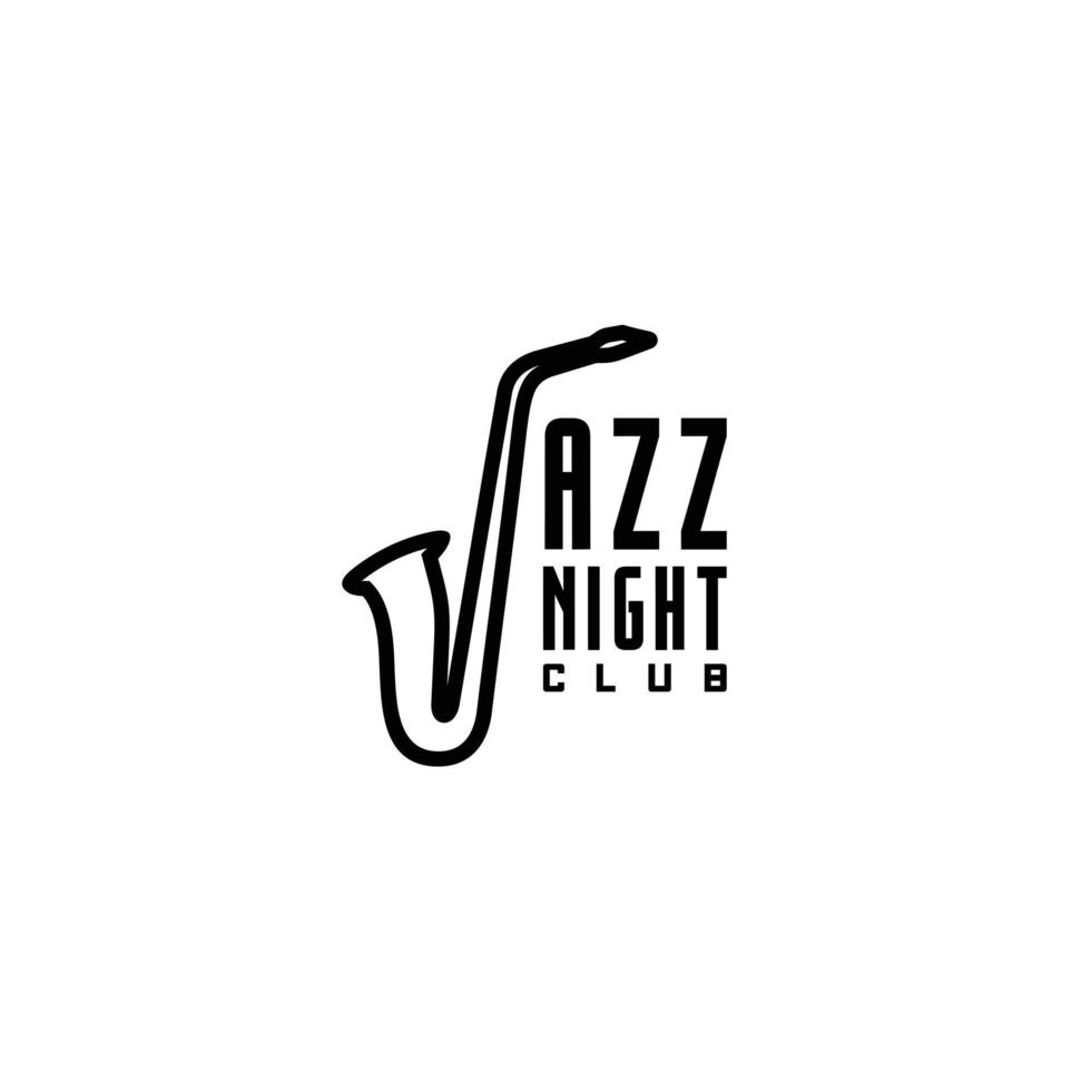 Saxophone minimalist logo design vector