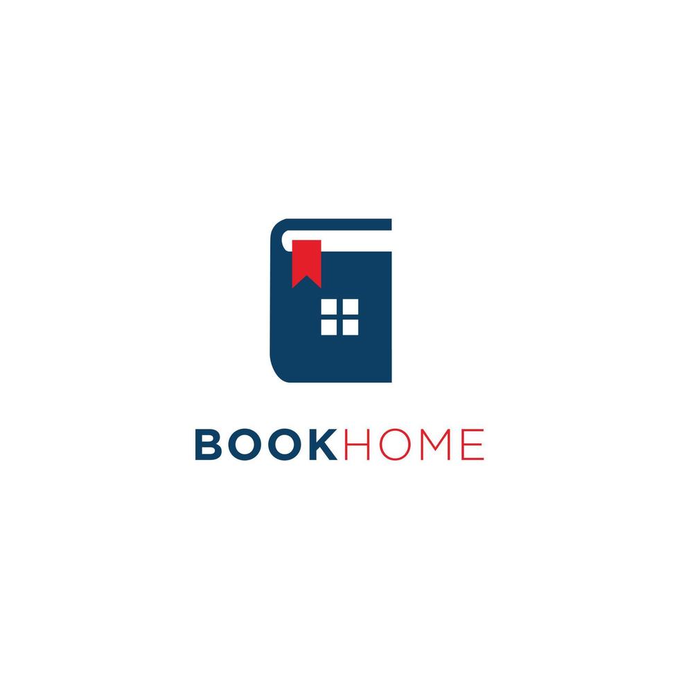 icono de diseño de logotipo simple de casa de libro vector