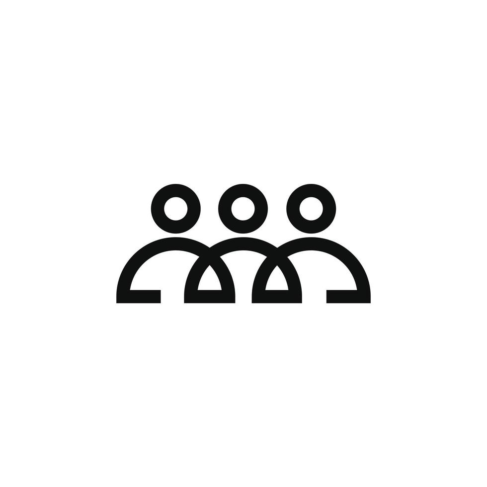 People vector line icon. Simple element illustration. Team, squad,community,club.