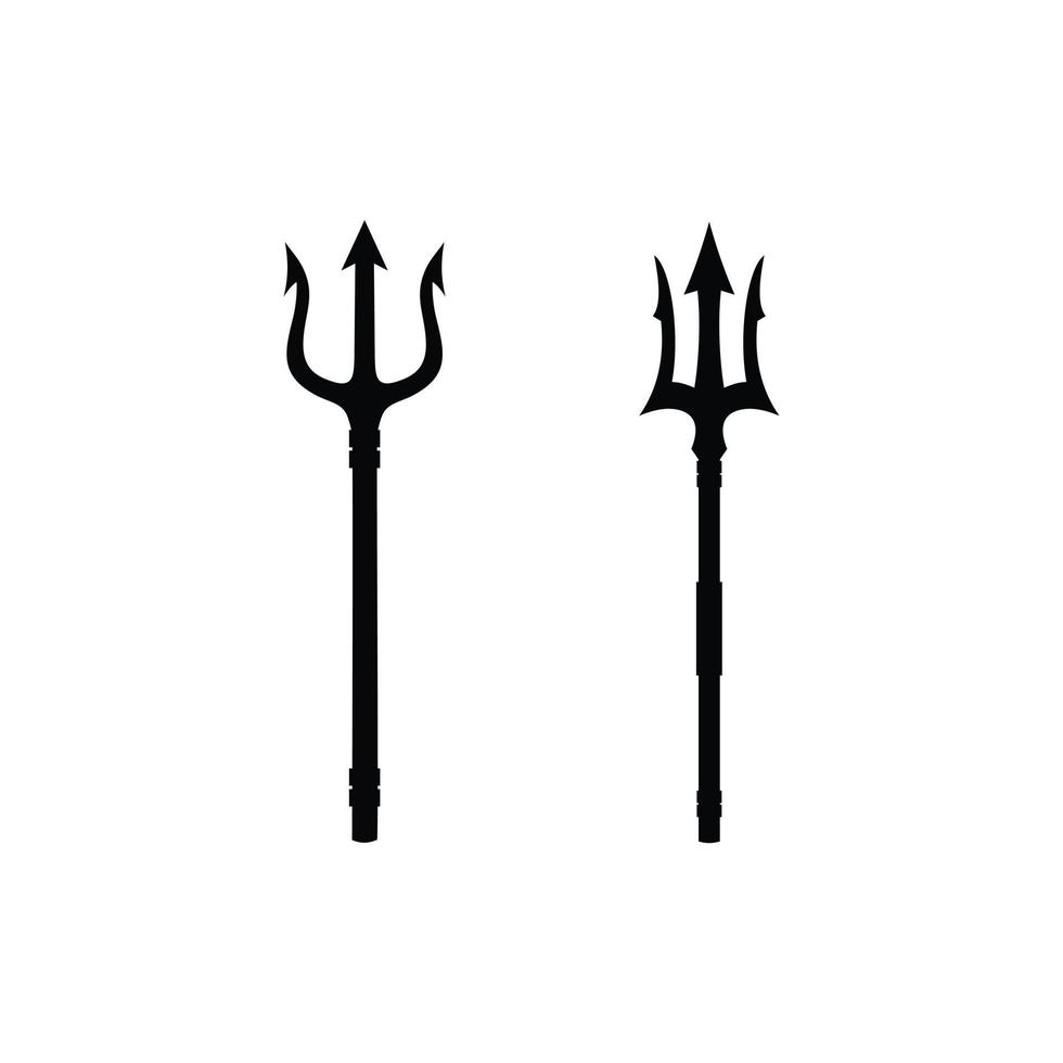 lanza tridente vintage de poseidón neptuno dios tritón rey diseño de logotipo vector