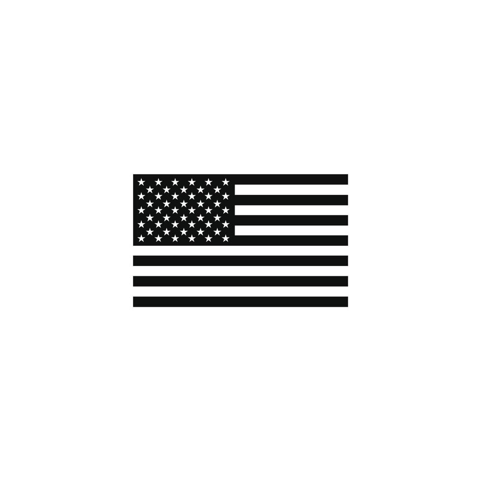 bandera de estados unidos en blanco y negro, sobre fondo blanco vector