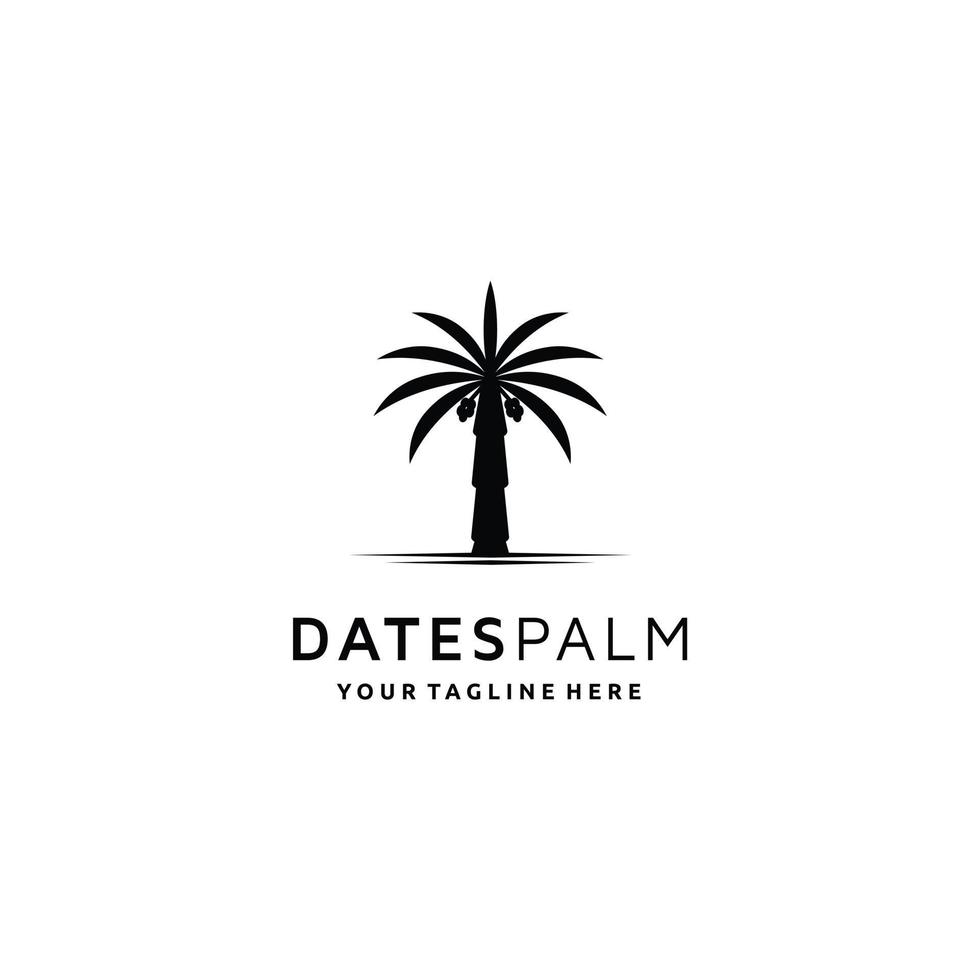 vector de icono de diseño de logotipo de palmera datilera minimalista