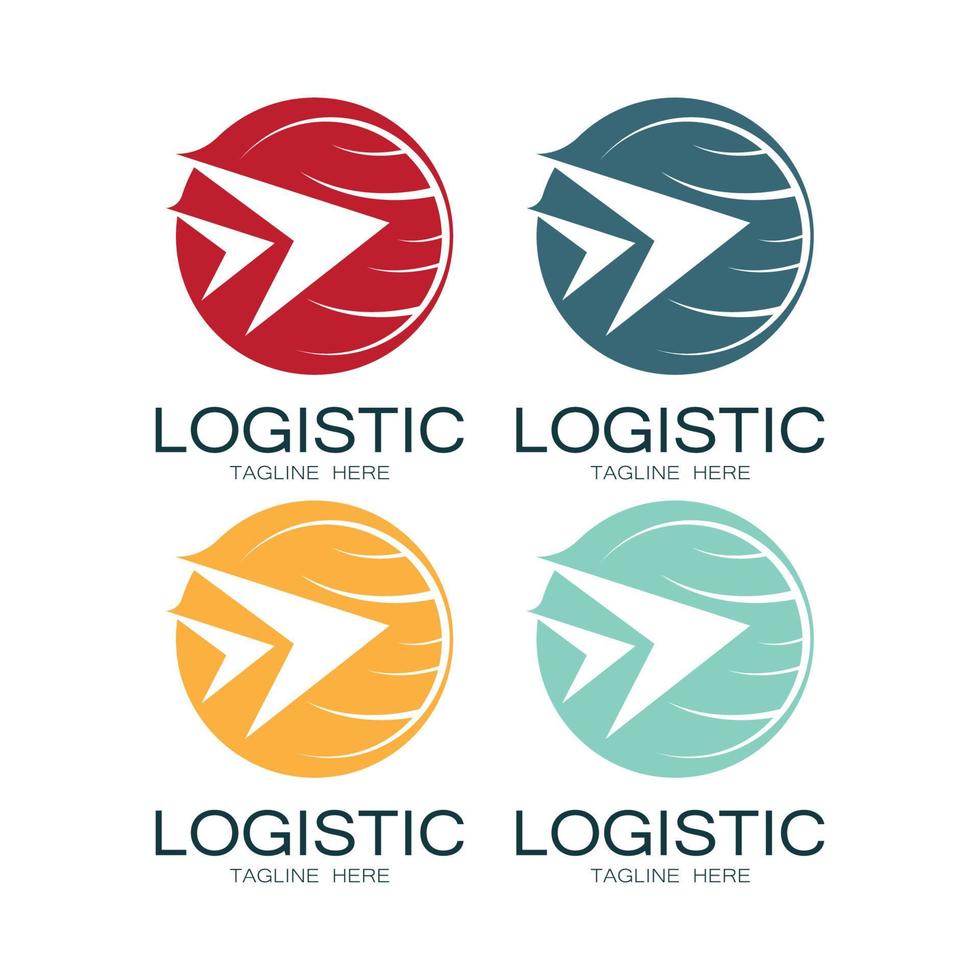 logística logo icono ilustración vector diseño distribución símbolo entrega de bienes economía finanzas