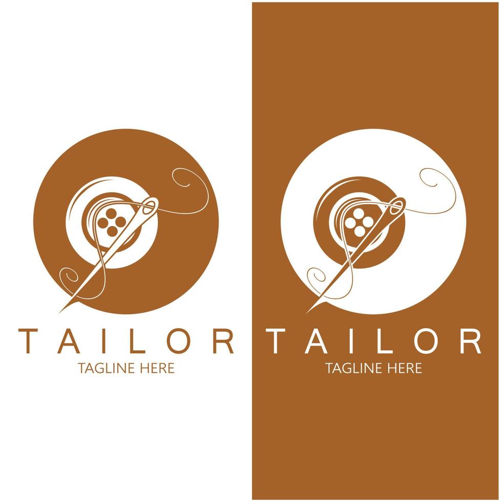 tailor logo icon illustration template combination of buttons for clothes, thread and sewing machine, for clothing product design, convection companies, fashion in vector form
