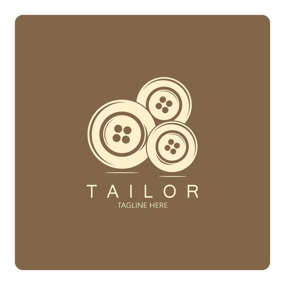 tailor logo icon illustration template combination of buttons for clothes, thread and sewing machine, for clothing product design, convection companies, fashion in vector form