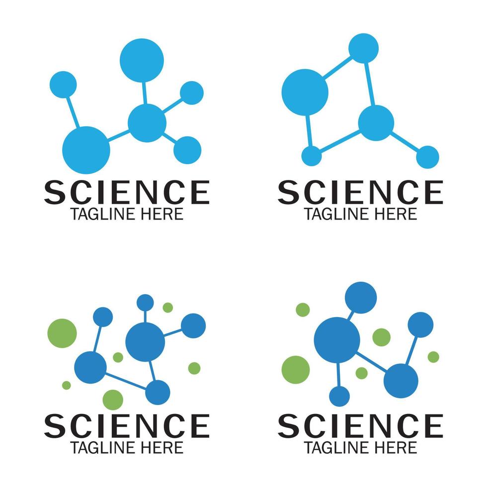 ilustración de vector de plantilla de logotipo de símbolo de molécula, logotipo de neurona o diseño de logotipo de célula nerviosa