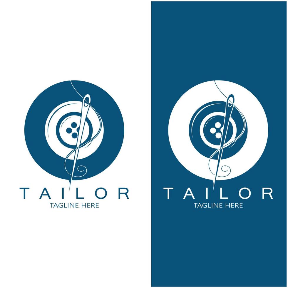 tailor logo icon illustration template combination of buttons for clothes, thread and sewing machine, for clothing product design, convection companies, fashion in vector form