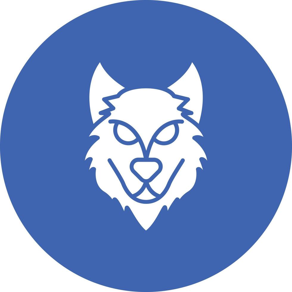 Wolf Glyph Circle Background Icon vector