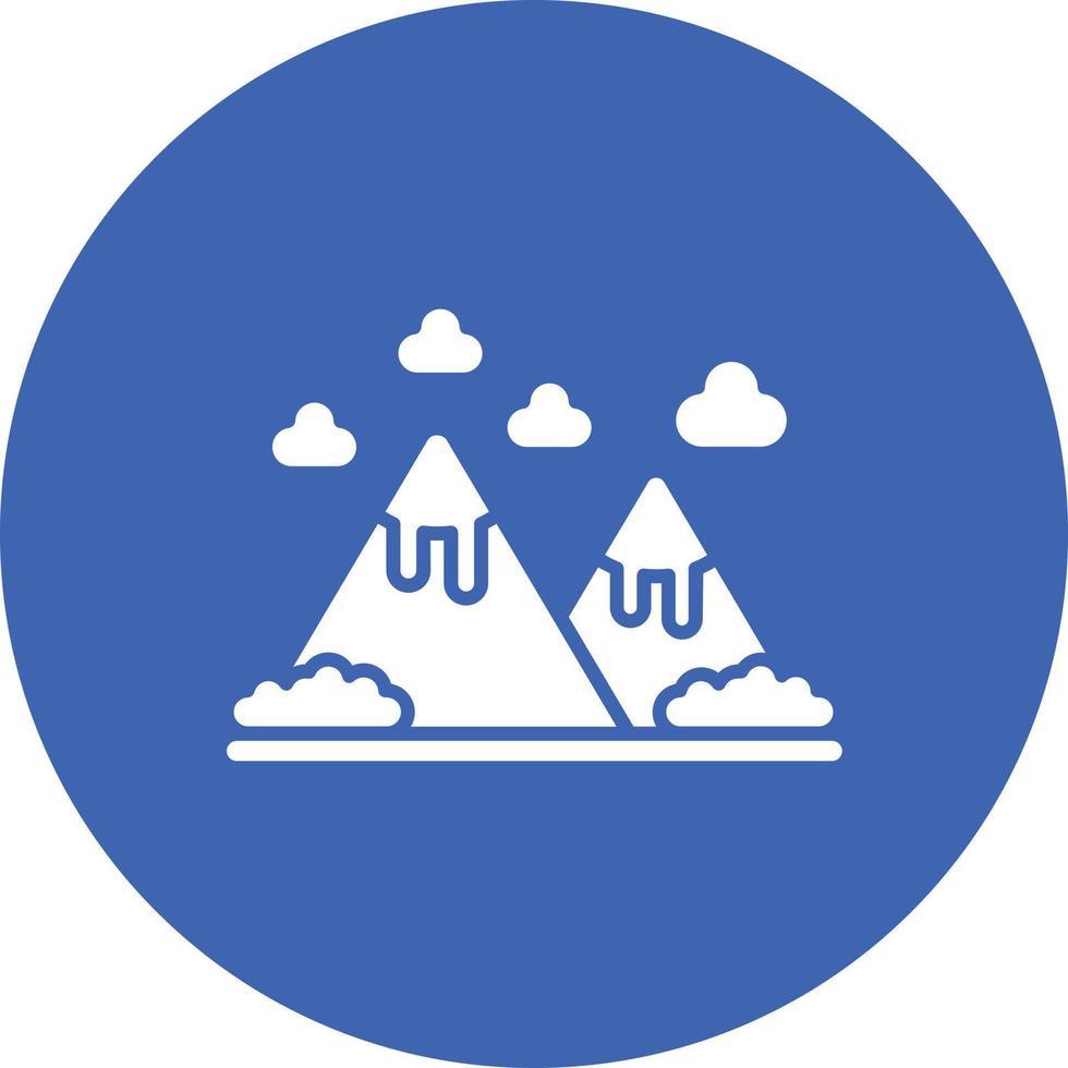 Mountain Glyph Circle Background Icon vector