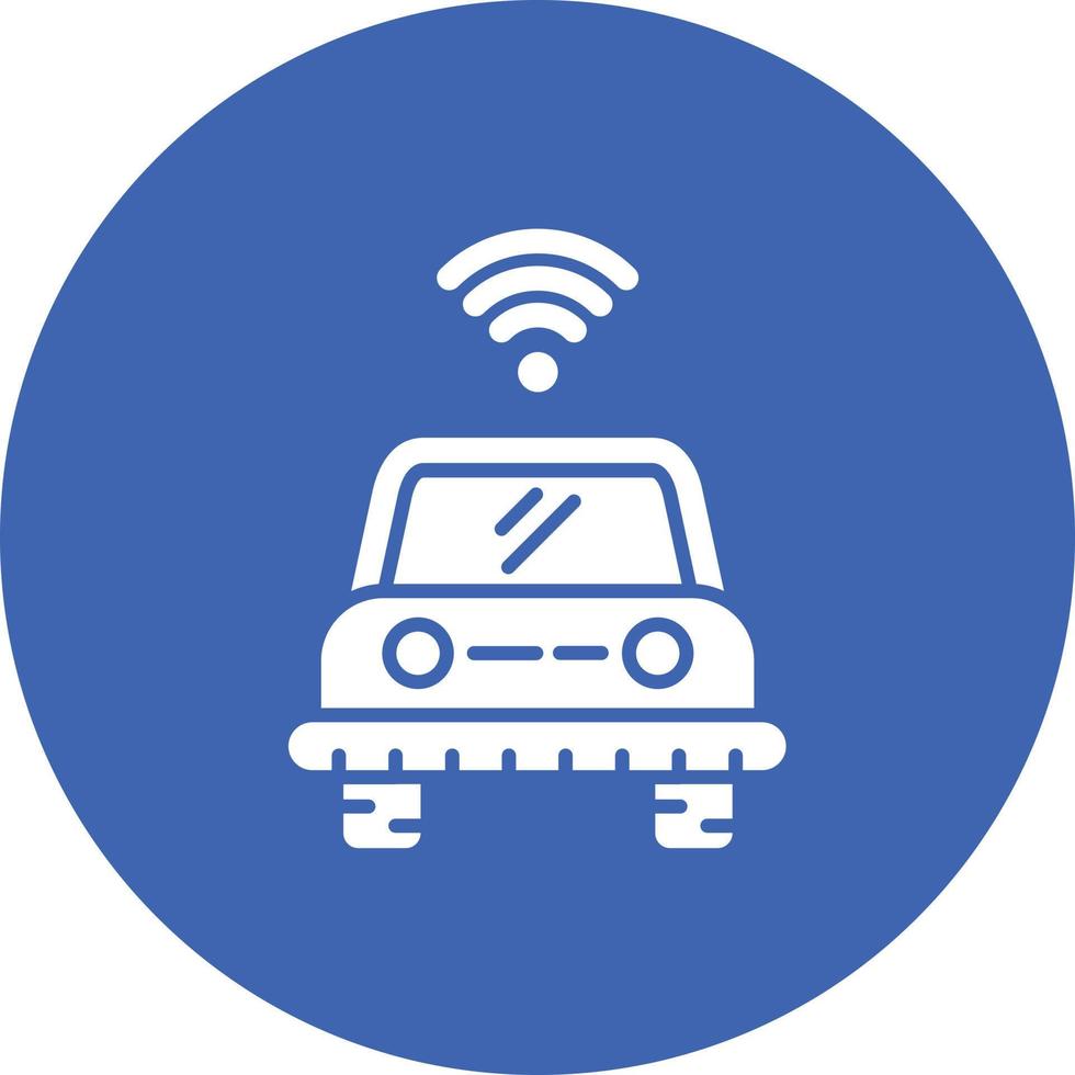 Self Driving Vehicle Glyph Circle Background Icon vector