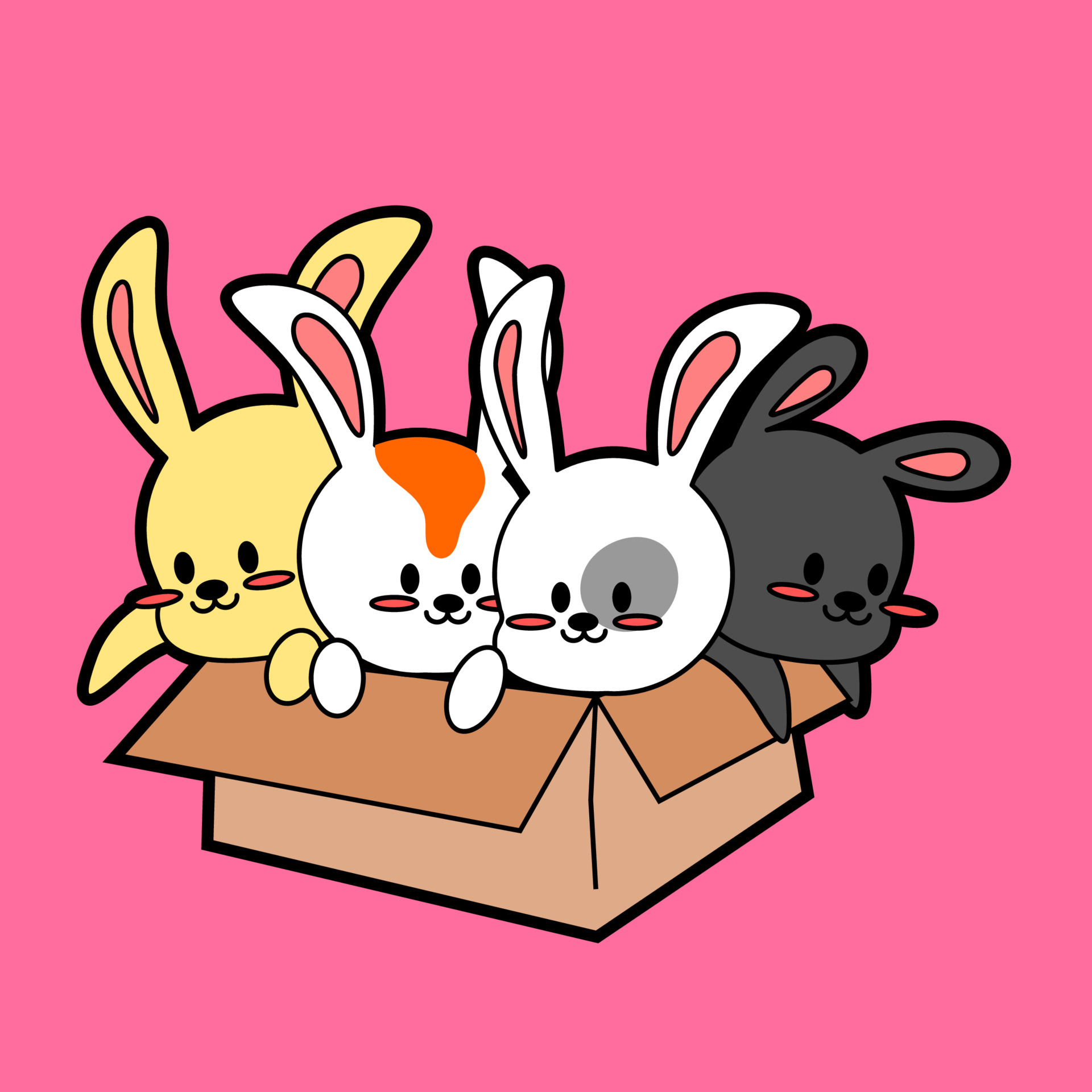 kawaii cartoon bunny sticker 17721517 Vector Art at Vecteezy