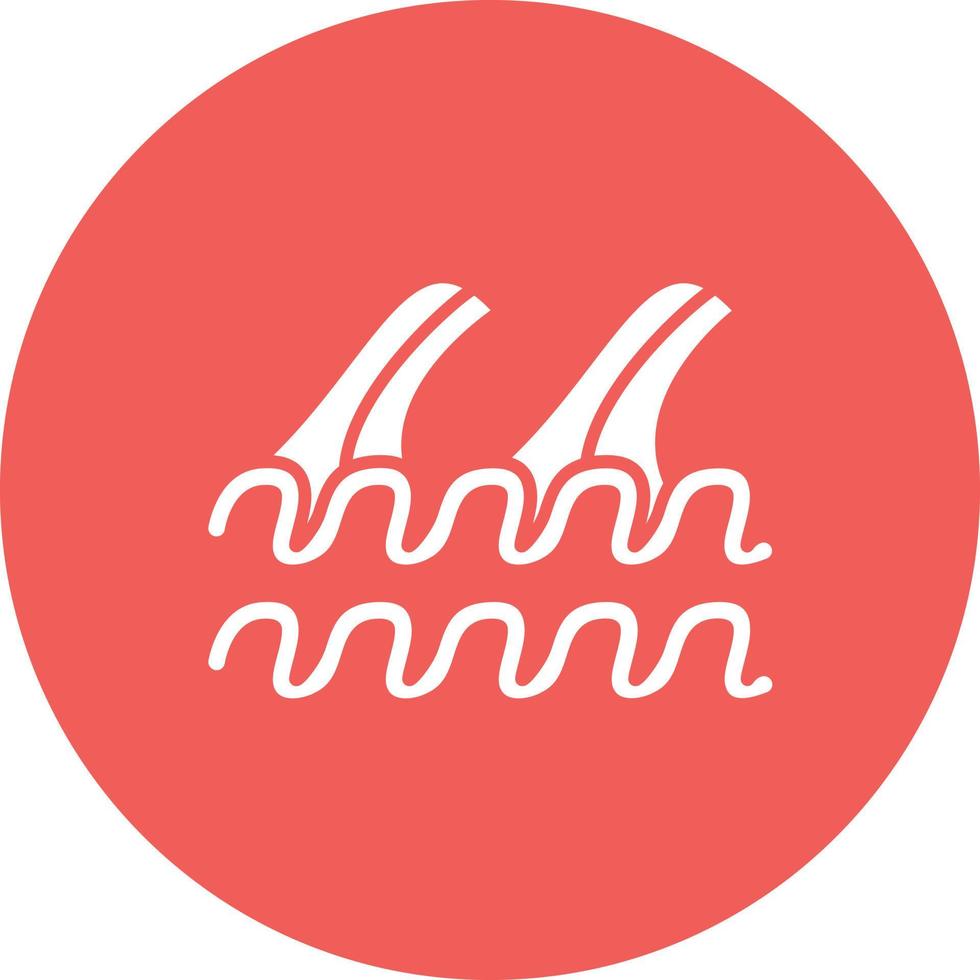 Ocean Waves Glyph Circle Background Icon vector
