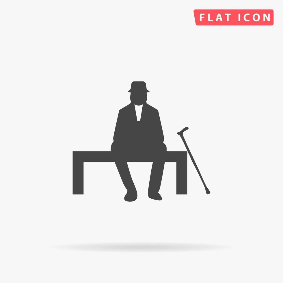 Old Man flat vector icon. Hand drawn style design illustrations.