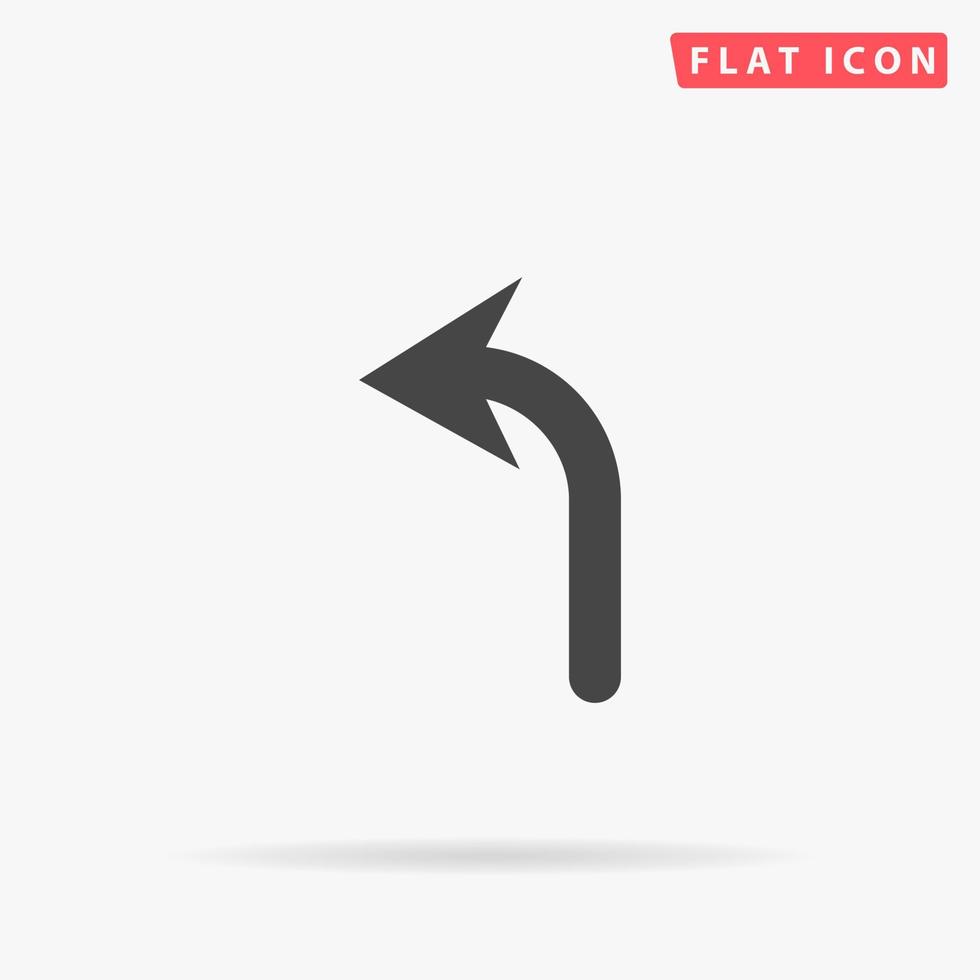 Turn Left Arrow flat vector icon. Hand drawn style design illustrations.
