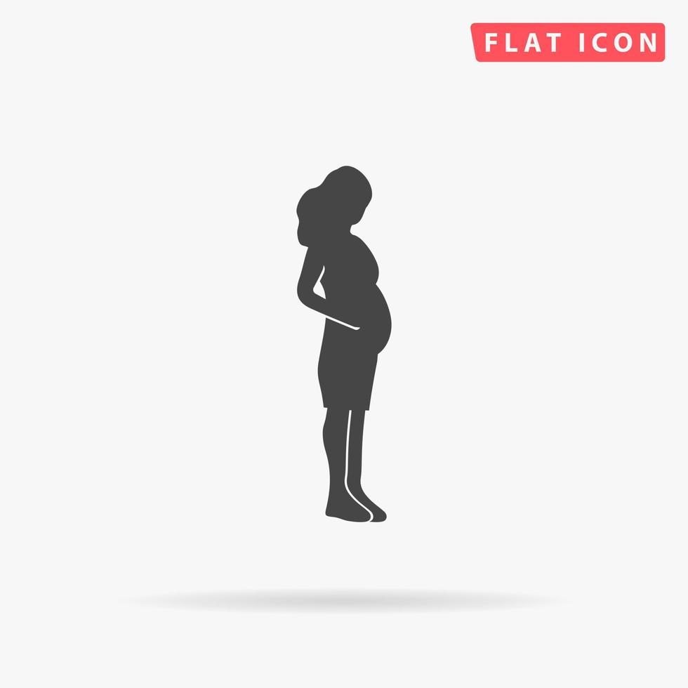 Pregnant Woman flat vector icon. Hand drawn style design illustrations.