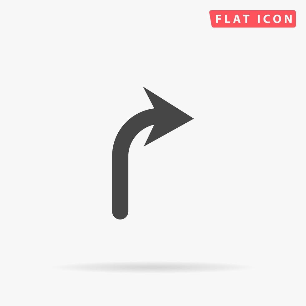 Turn Right Arrow flat vector icon. Hand drawn style design illustrations.