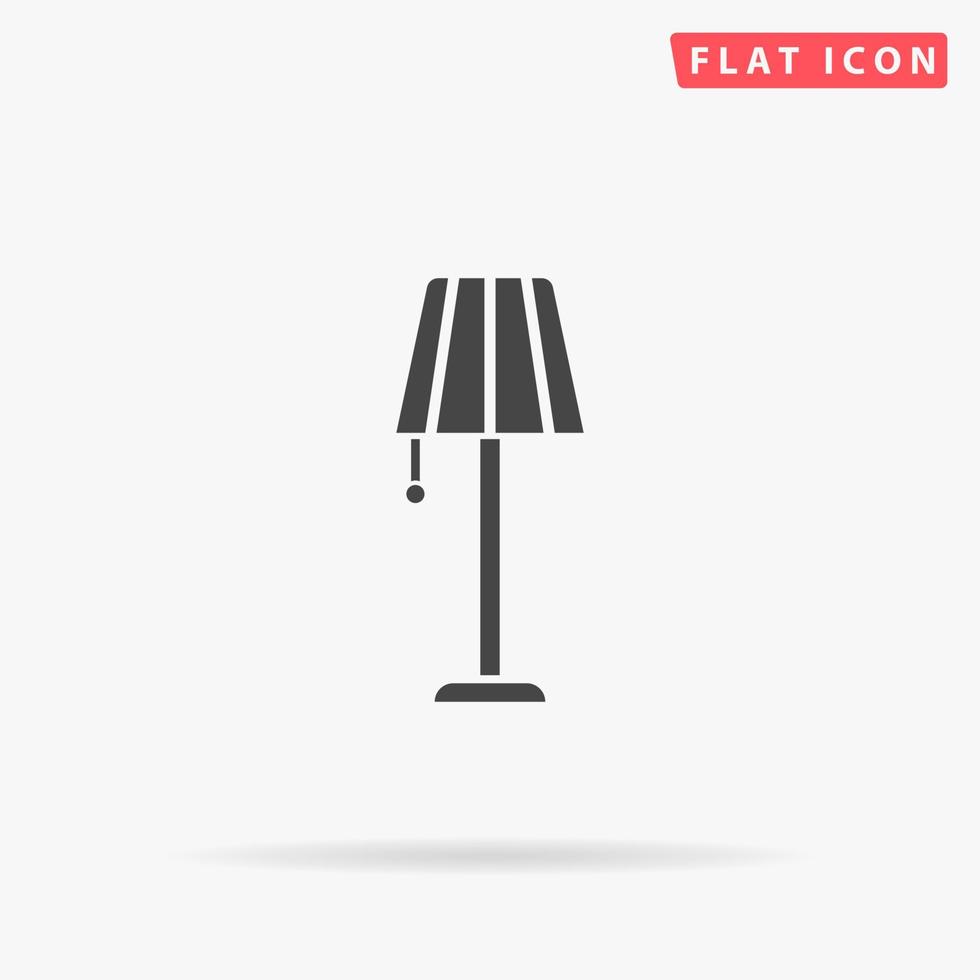 Floor lamp flat vector icon. Hand drawn style design illustrations.