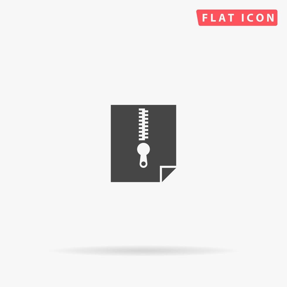 Archive Zip File flat vector icon. Hand drawn style design illustrations.